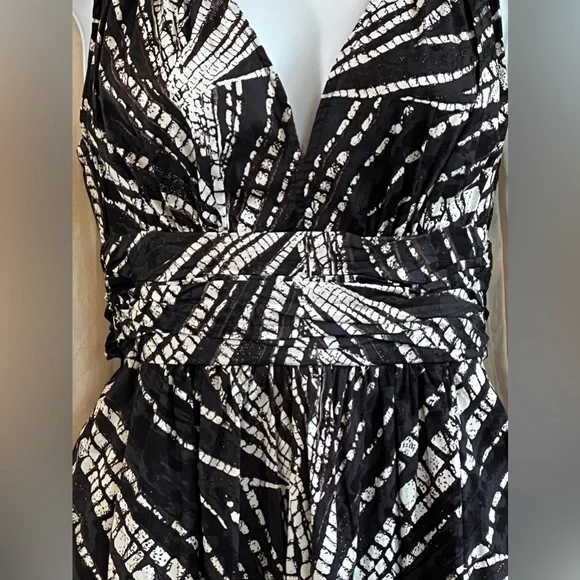 NWT Anthropologie Plenty - Tracy Reese Black White Printed Tiered Dress - Picture 4 of 7